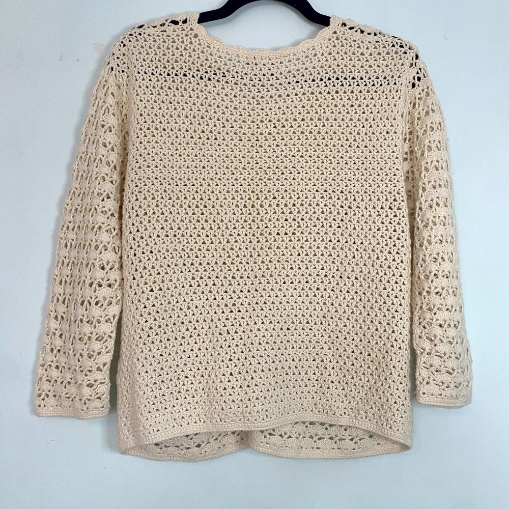 Northern Reflections Cream Crochet Openwork Cardigan - Picture 6 of 13